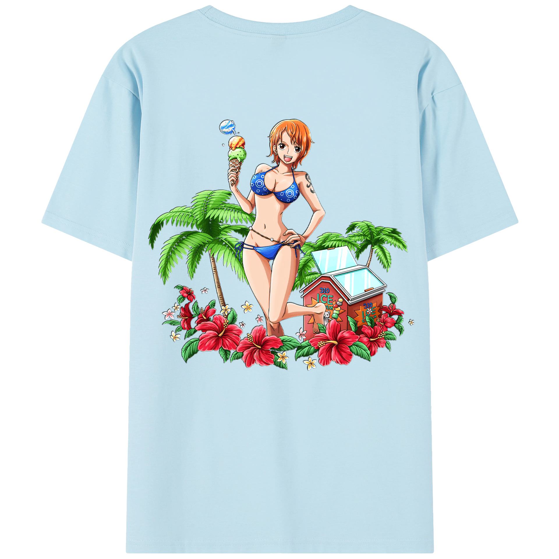ワンピース ナミ ONE PIECE Nami 綿100％半袖Tシャツ（背面プリント）